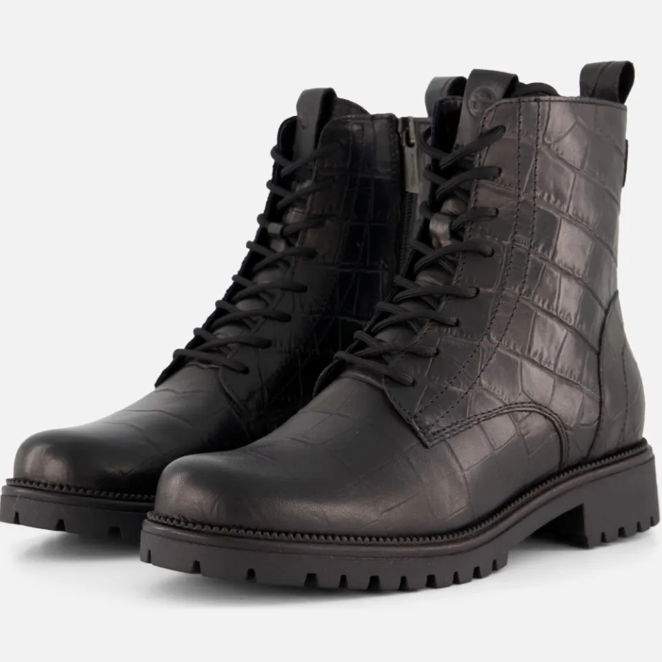 Tamaris veterboots croco zwart, foto 2