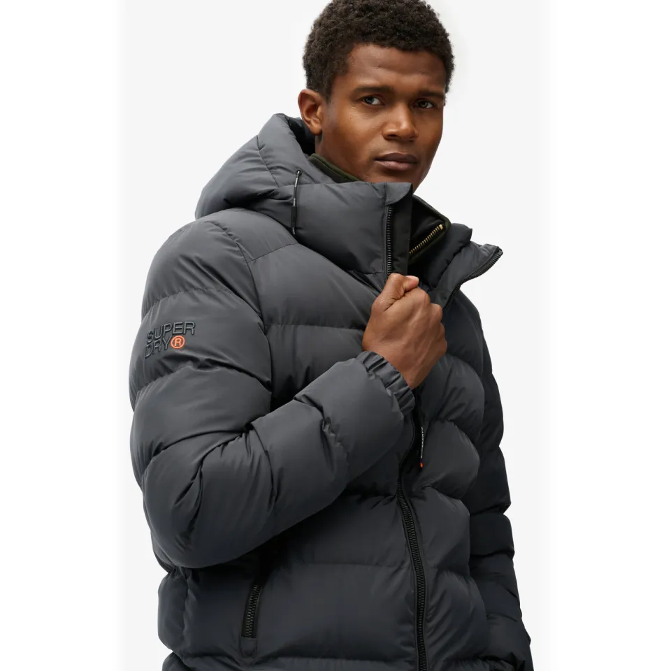 Superdry Hooded Sports Puffer winterjas antraciet, foto 6