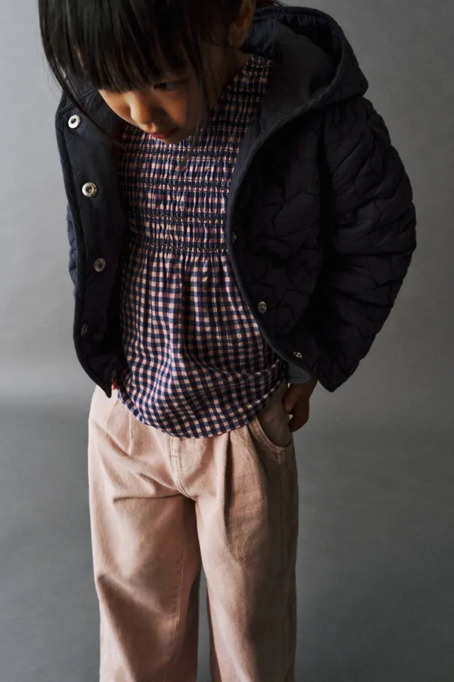 Mango Kids wide leg jeans met plooien - pastelroze