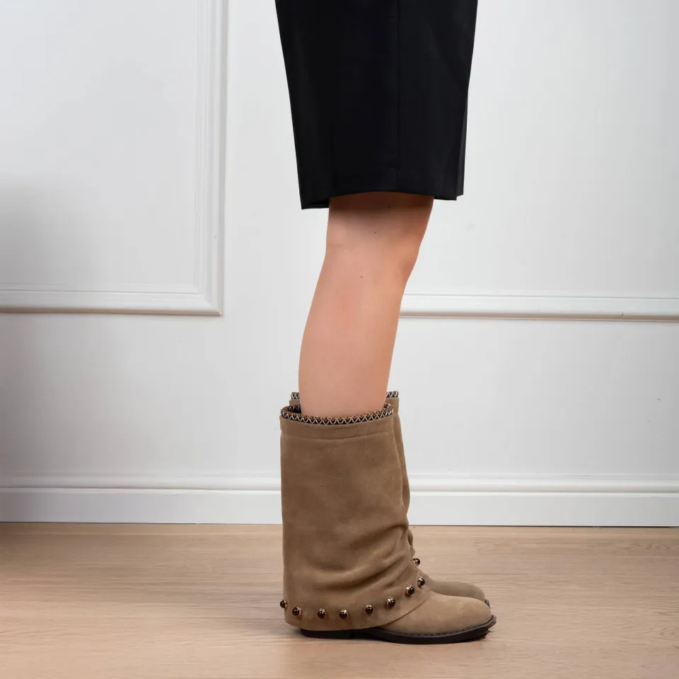 Haboob suède laarzen met studs - beige, foto 6