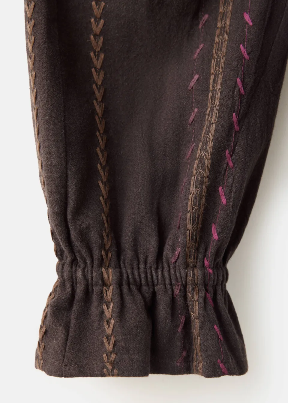 Mango blouse met ruches donkerbruin, foto 7