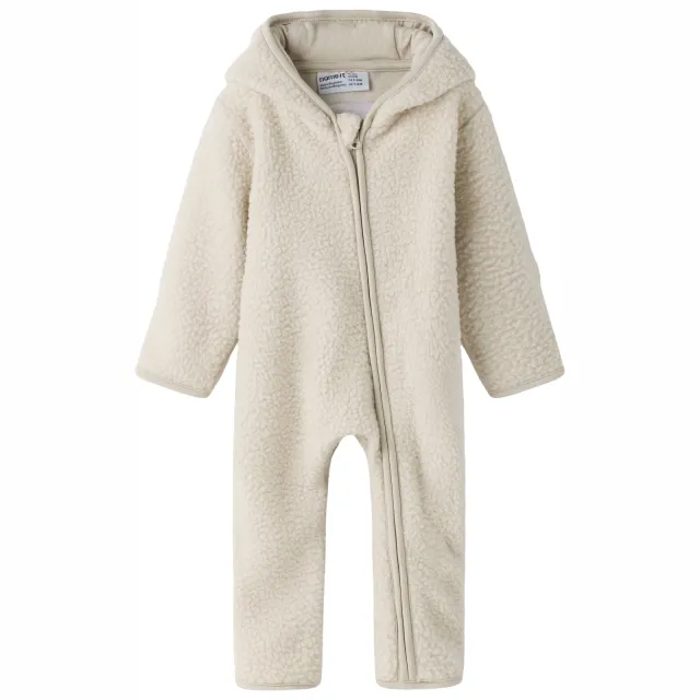 NAME IT BABY teddy jumpsuit met backprint beige