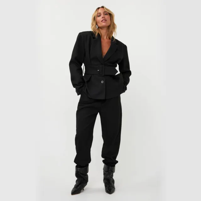 AMAYA Amsterdam high waist tapered broek - zwart