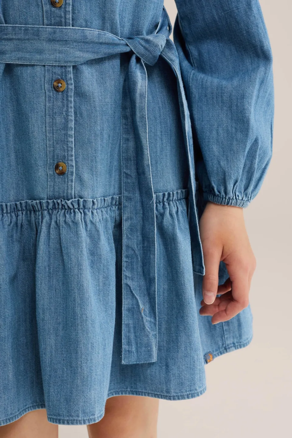 WE Fashion spijkerjurk met ruches blauw, foto 7
