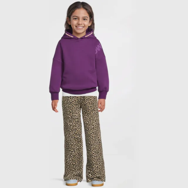 Me & My Monkey flared broek panterprint bruin luipaard