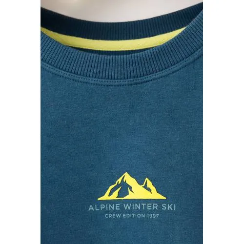 Mango Kids sweater met tekst - blauw/geel, foto 6