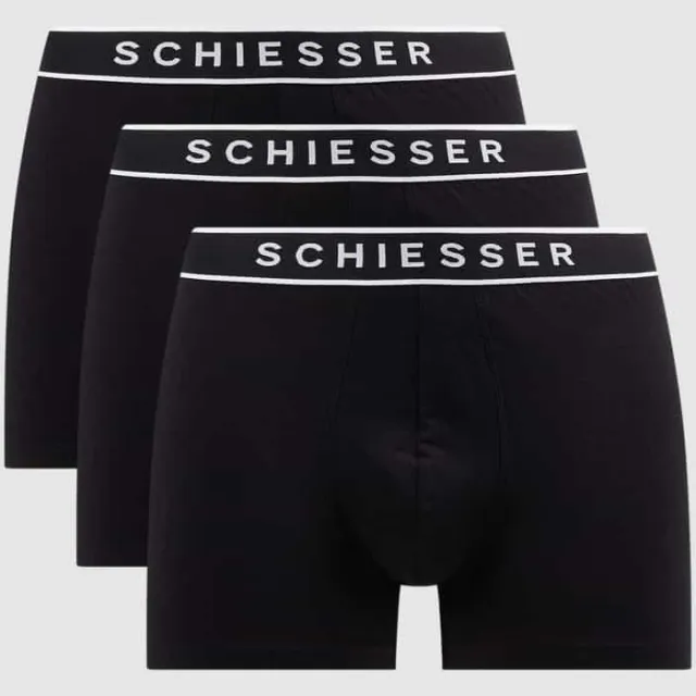 Schiesser Boxershort met stretch in set van 3 zwart, foto 2