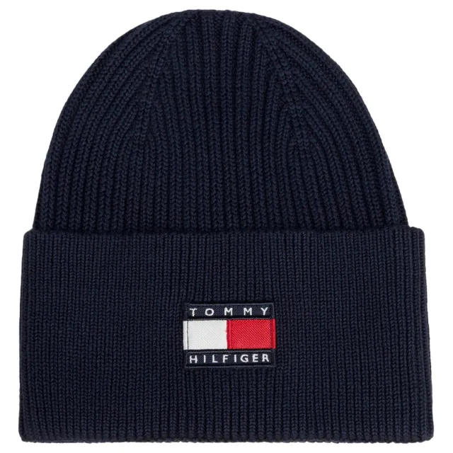 Tommy Hilfiger katoenen muts met logo - donkerblauw