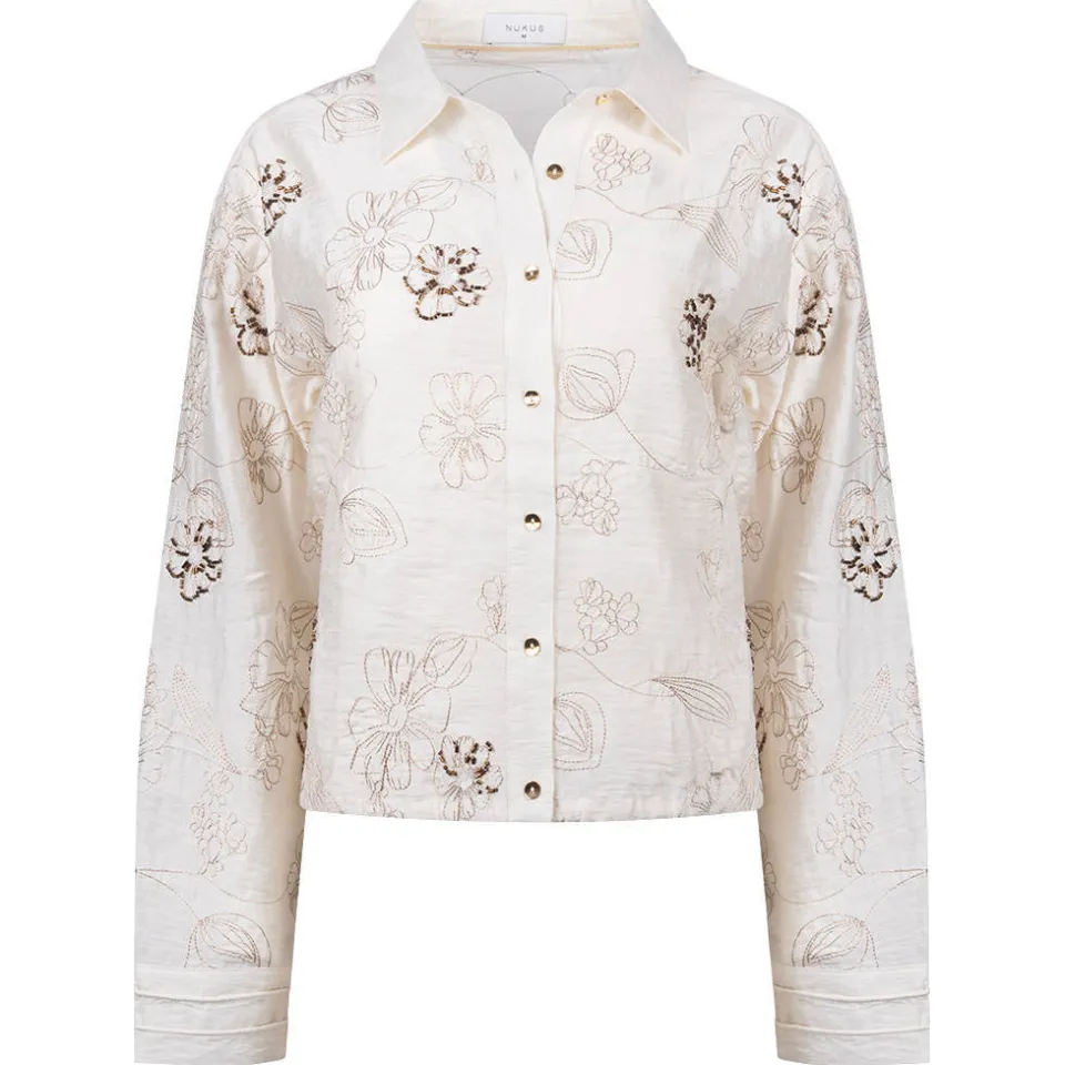 NUKUS Aaliya blouse crème met broderie, foto 2