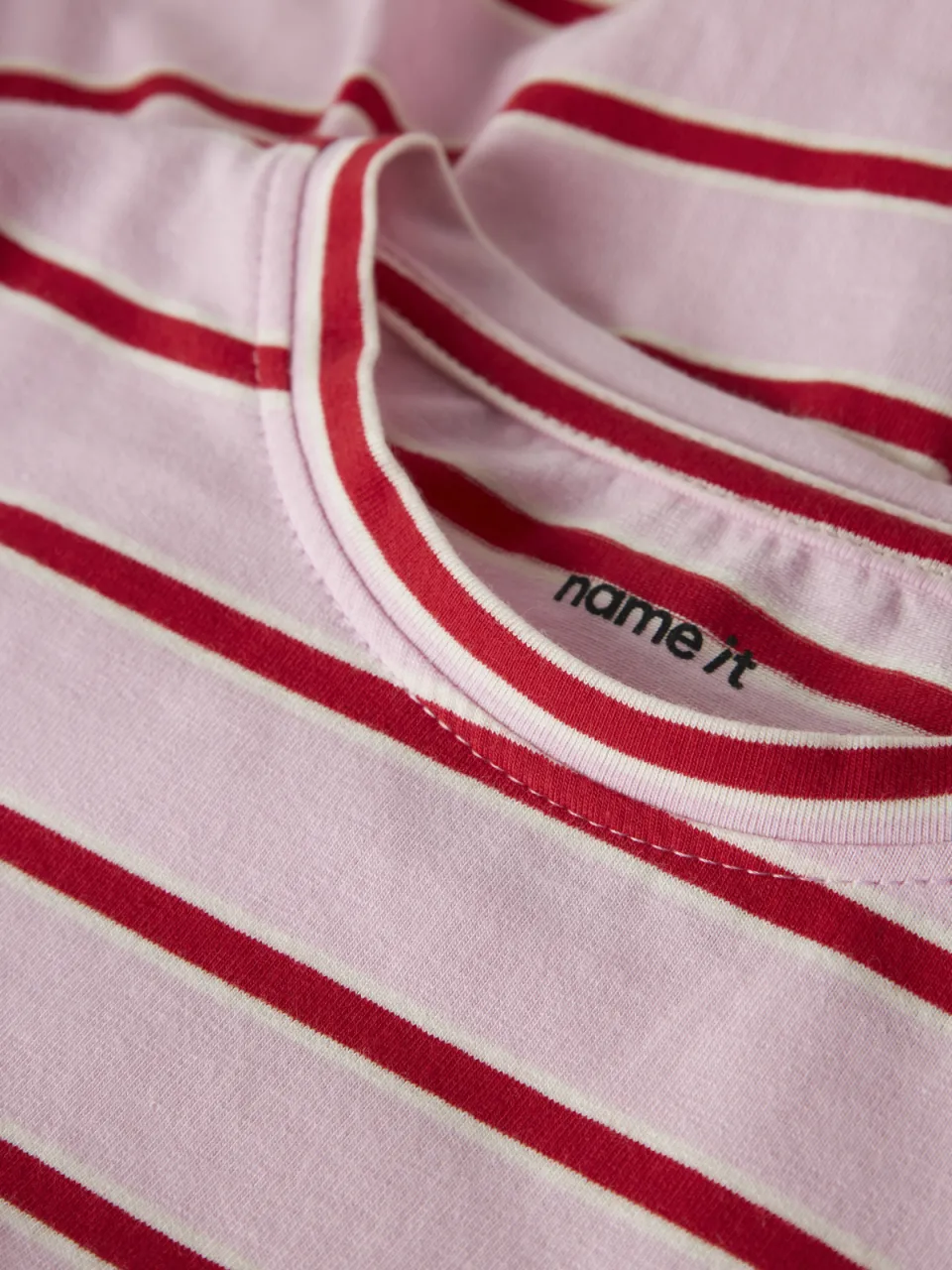 NAME IT MINI gestreepte longsleeve lichtroze lichtroze / rood, foto 5