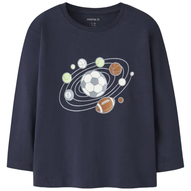 NAME IT longsleeve met voetbalprint donkerblauw