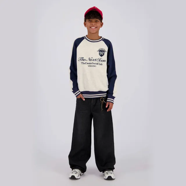 Vingino Lazarro baggy jeans - zwart Black Vintage