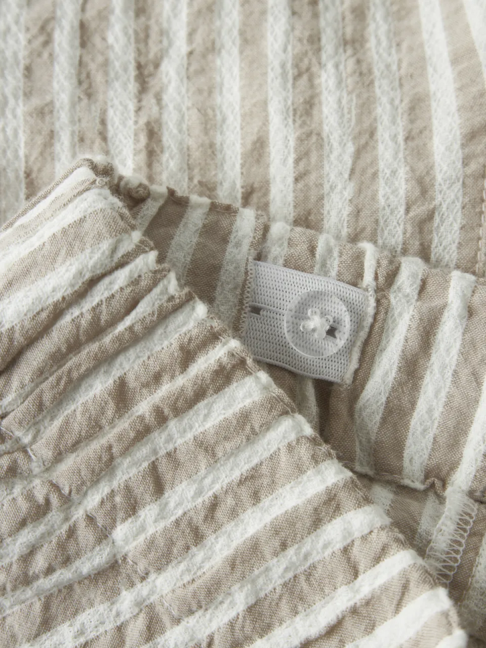 NAME IT MINI gestreepte korte broek beige wit, foto 4