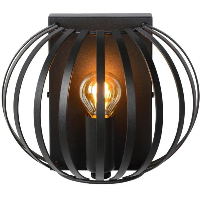 Lucide dimbare wandlamp E14 20.5x14 cm - zwart
