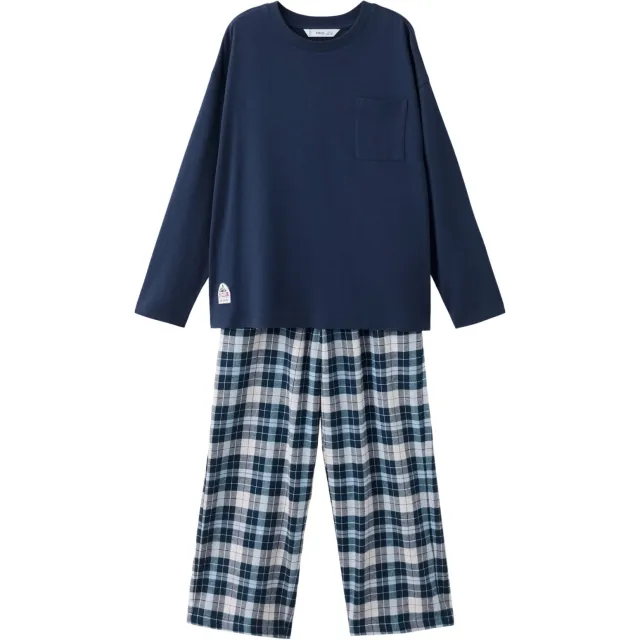 Mango Kids geruite pyjama donkerblauw