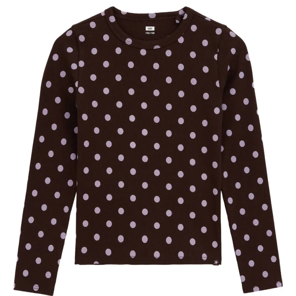 WE Fashion longsleeve met stippen bruin, foto 3