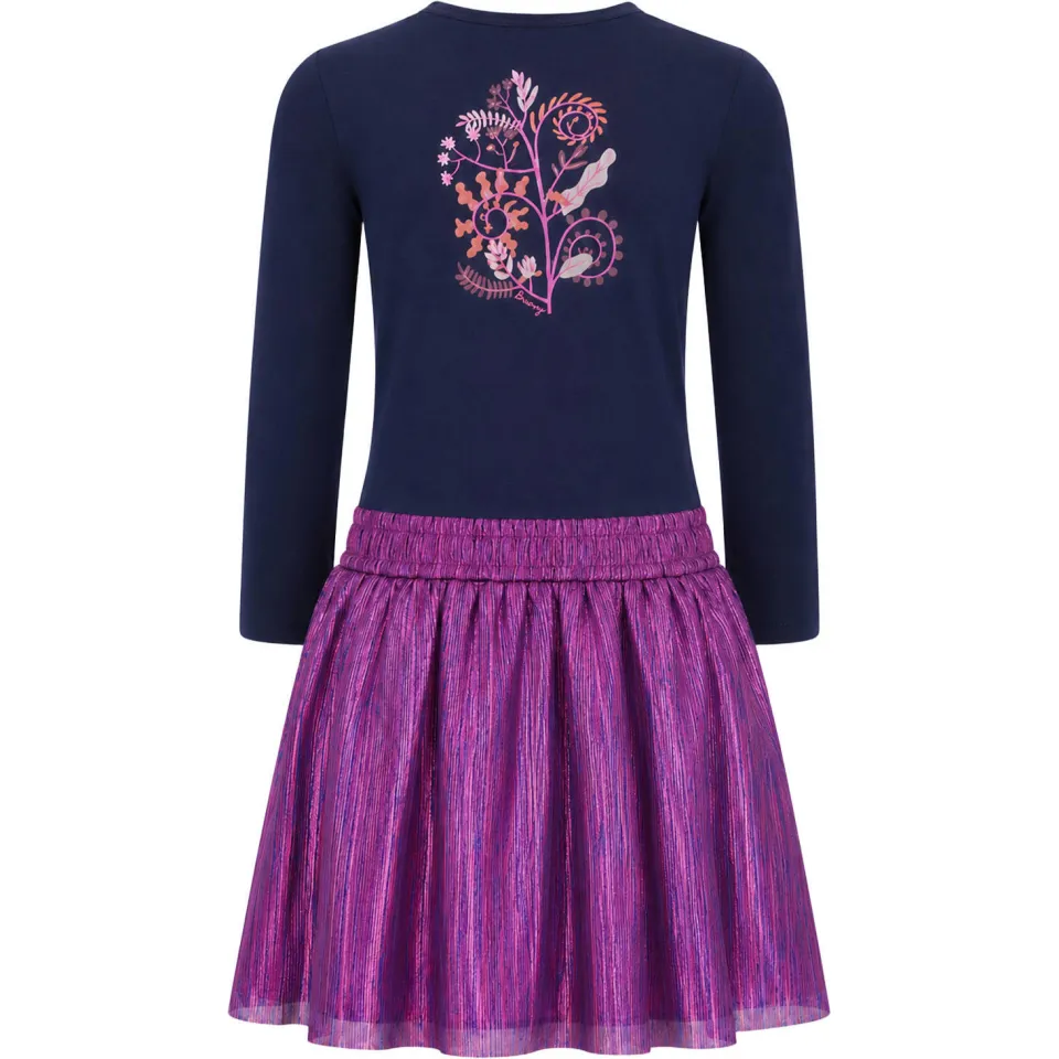 B.Nosy Daisy midi jurk met backprint donkerblauw donkerblauw/paars, foto 5