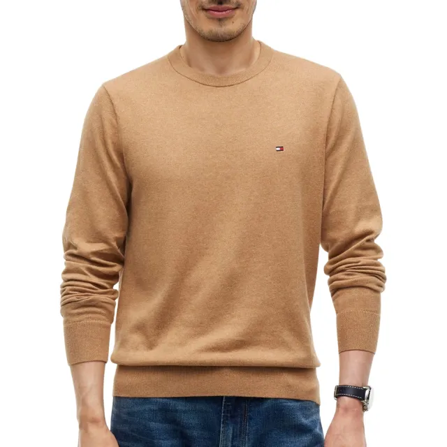 Tommy Hilfiger Pima Cotton Cashmere Sweater Heren Beige, Bruin
