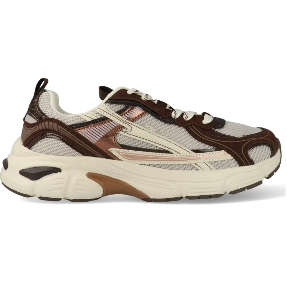POSH by Poelman Harper chunky leren sneakers bruin/ecru, foto 3