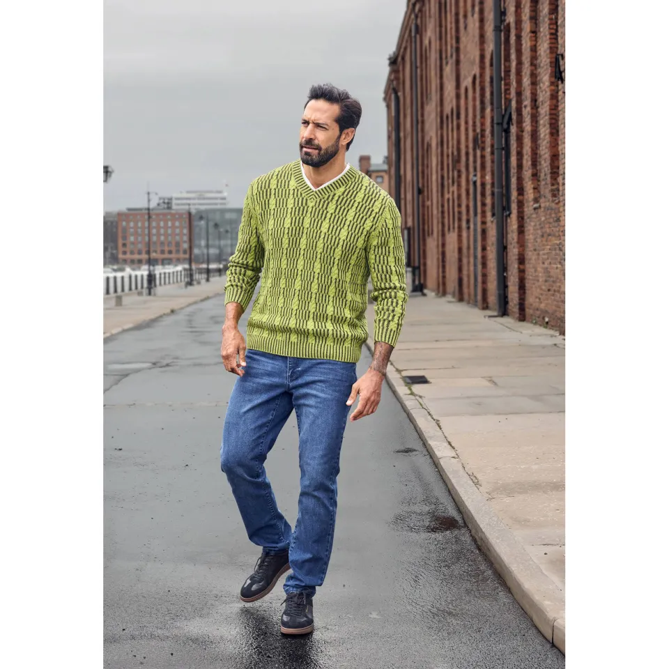 Jan Vanderstorm +FIT Collectie trui gebreid Plus Size AKSELHEIM groen, foto 3