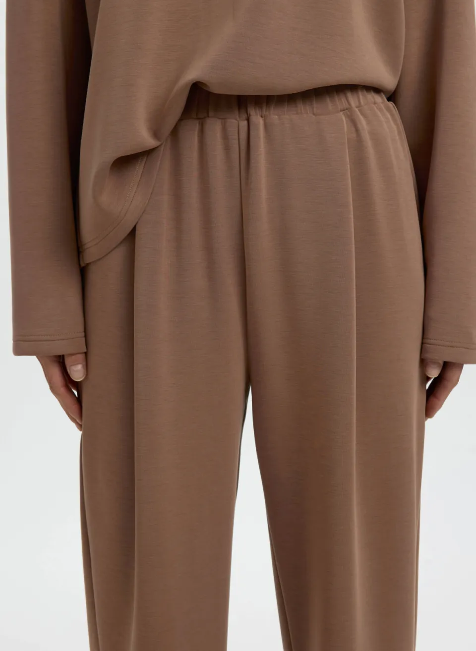 SELECTED WOMEN wide leg casual broek - bruin, foto 4