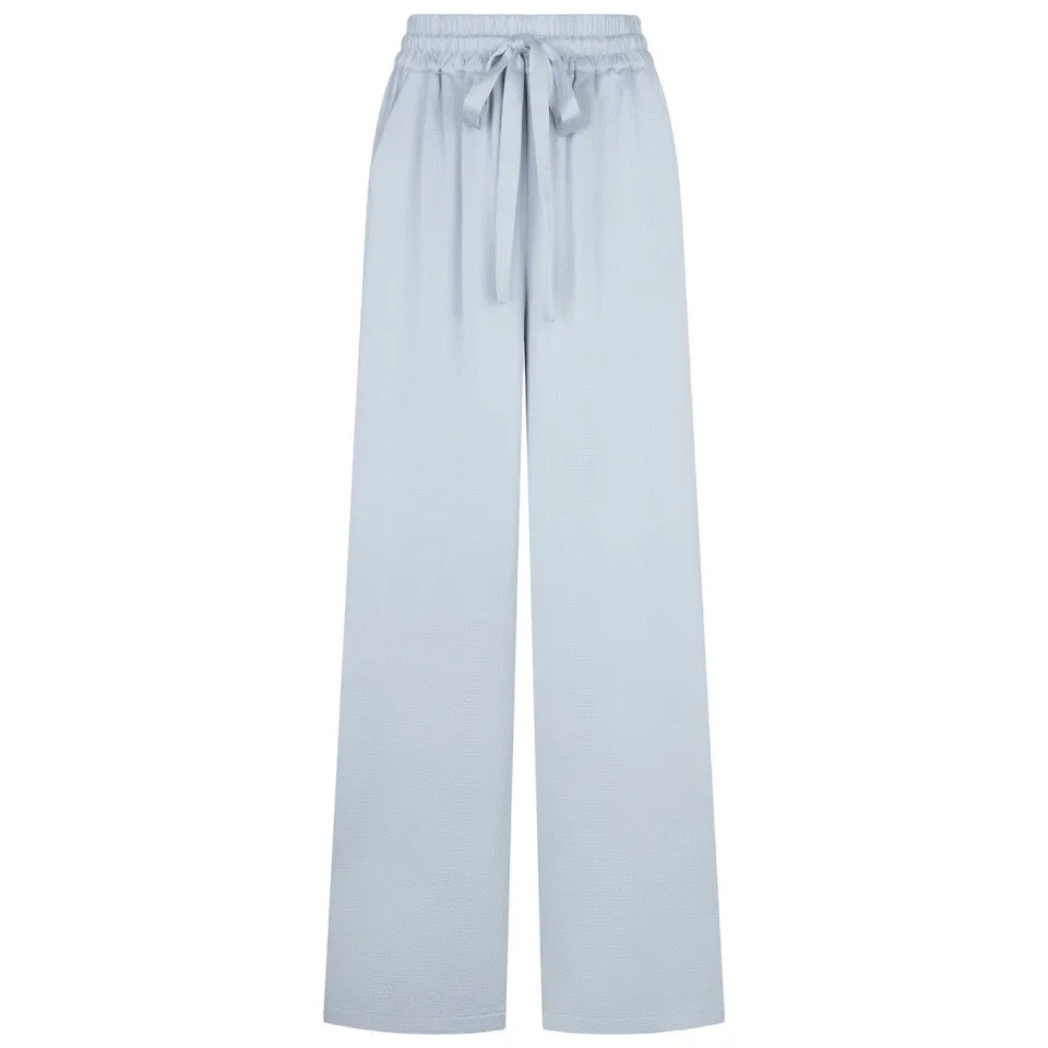 AMAYA Amsterdam satijnen high waist broek lichtblauw, foto 2