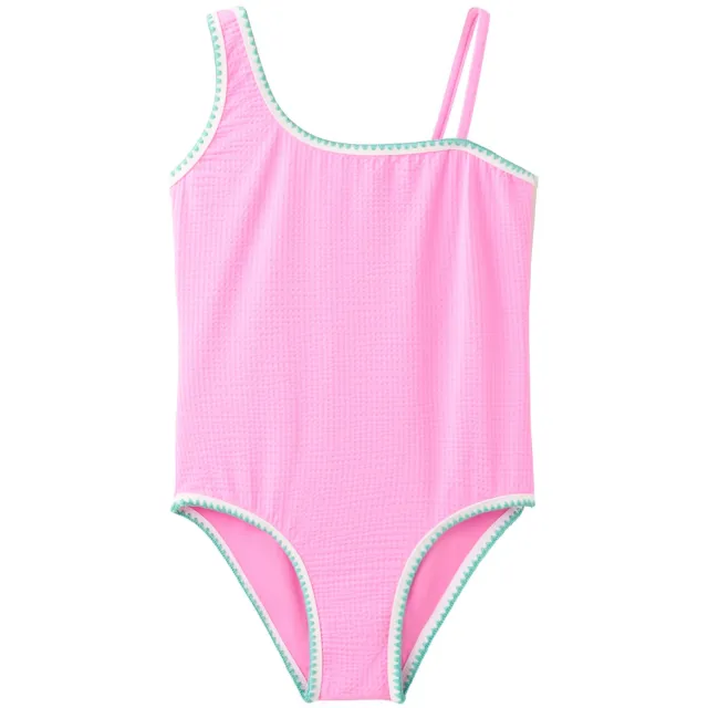 Mango Kids one shoulder badpak roze/blauw