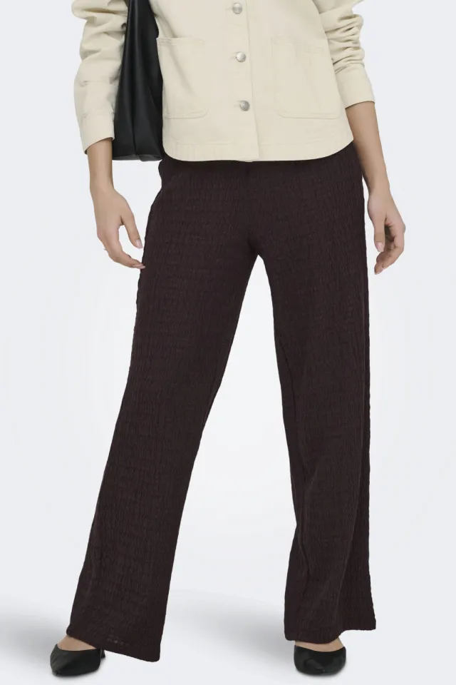 Only high waist casual broek bruin, foto 4