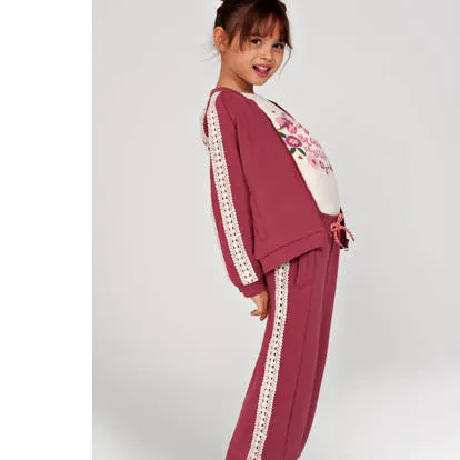 Jubel Moon Flowers wide leg joggingbroek oudroze, foto 3