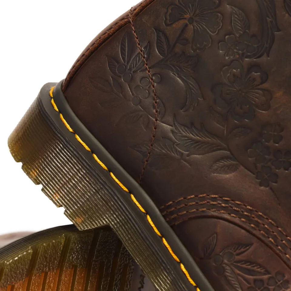 Dr. Martens 1460 Pascal Emboss Flora leren veterboots met print - donkerbruin, foto 5