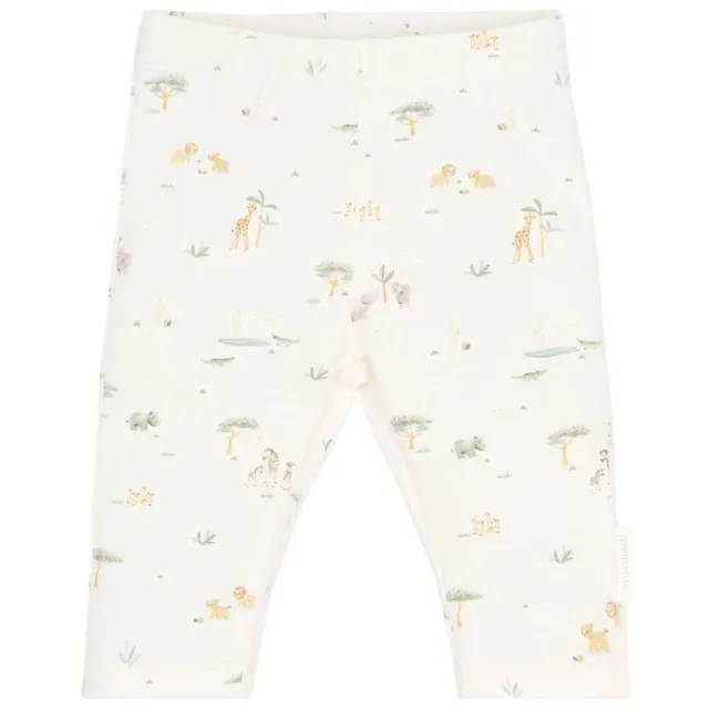Little Dutch katoenen babybroek met print crème