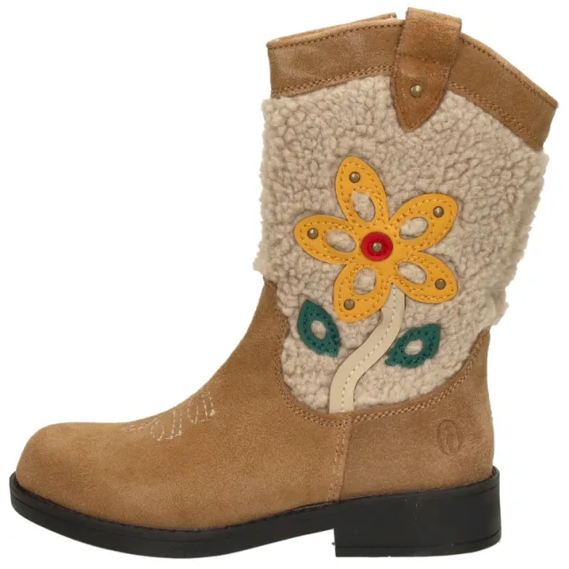 Shoesme cowboylaarzen cognac met bloemen, foto 2