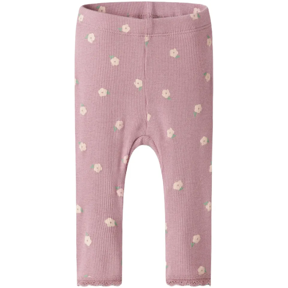 NAME IT BABY gebloemde legging oudroze
