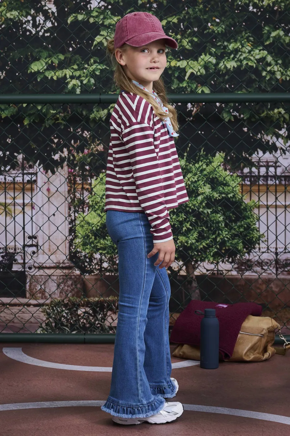Z8 kids Hiba flared jeans met ruches - mediumblauw, foto 4