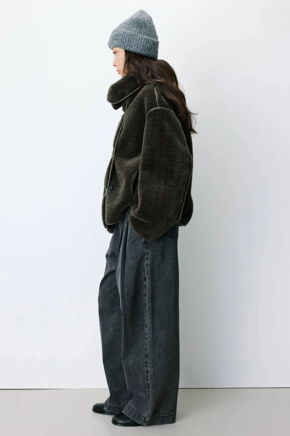 Grace & Mila faux fur jas - kakigroen, foto 4