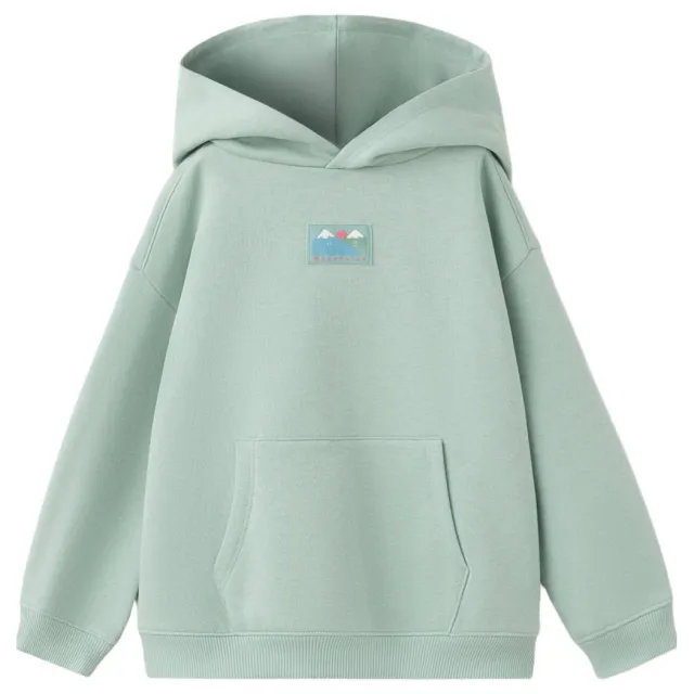Mango Kids hoodie met backprint - groen