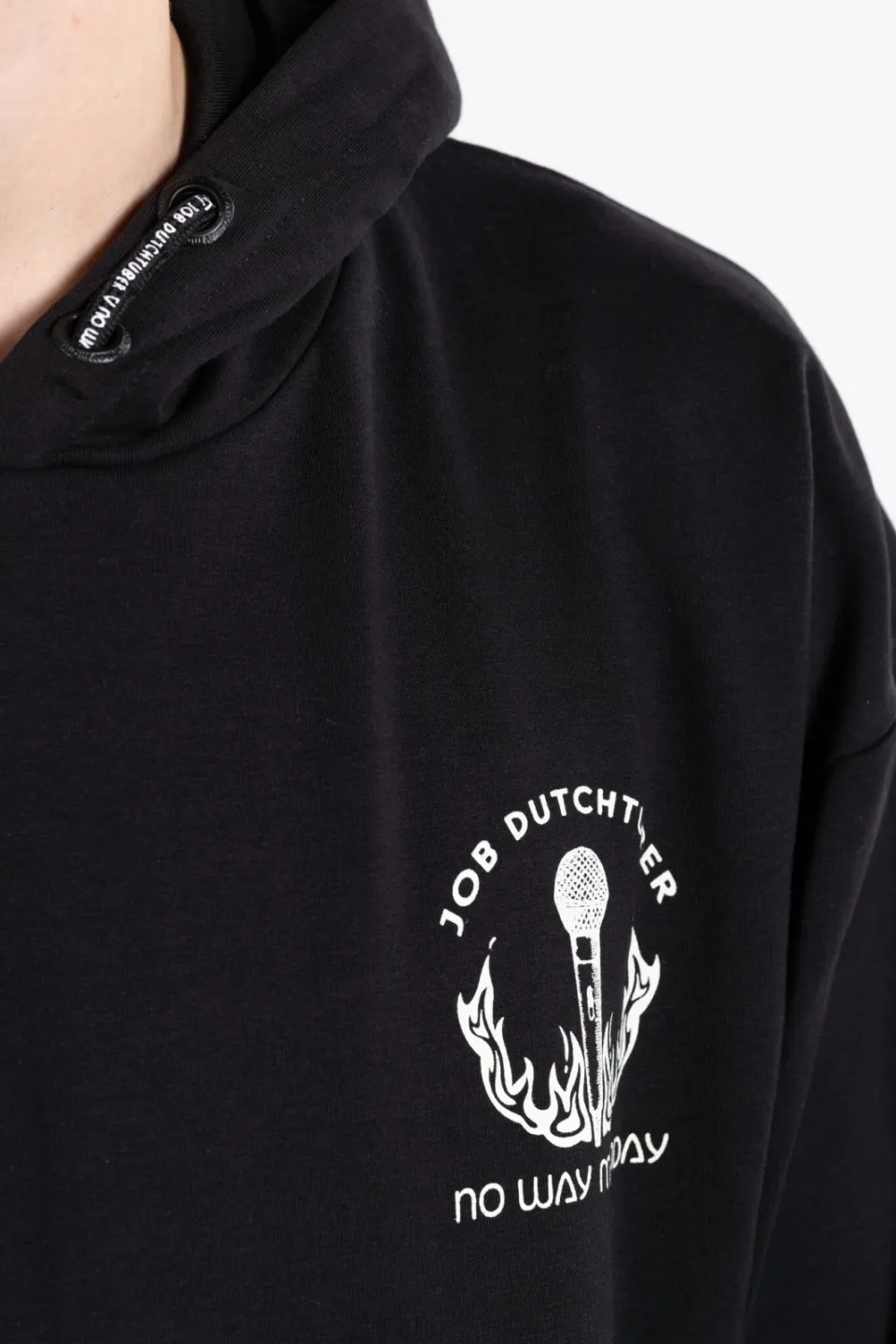 No Way Monday X Job Dutchtuber oversized hoodie met backprint - zwart, foto 6
