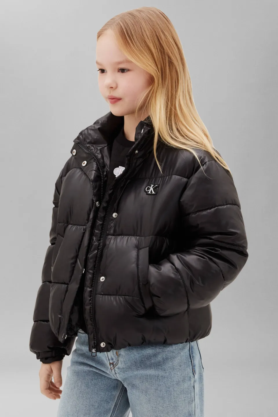 Calvin Klein gewatteerde winterjas met opstaande kraag zwart, foto 4