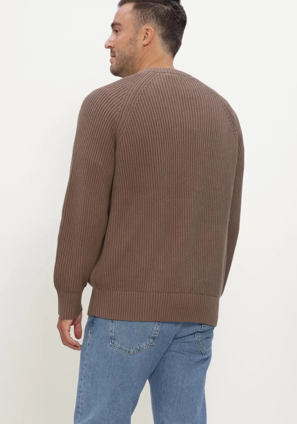 Selected Men Heren Truien & Vesten Slmbraun Knit Rib Crew Neck Noos - Bruin, foto 3