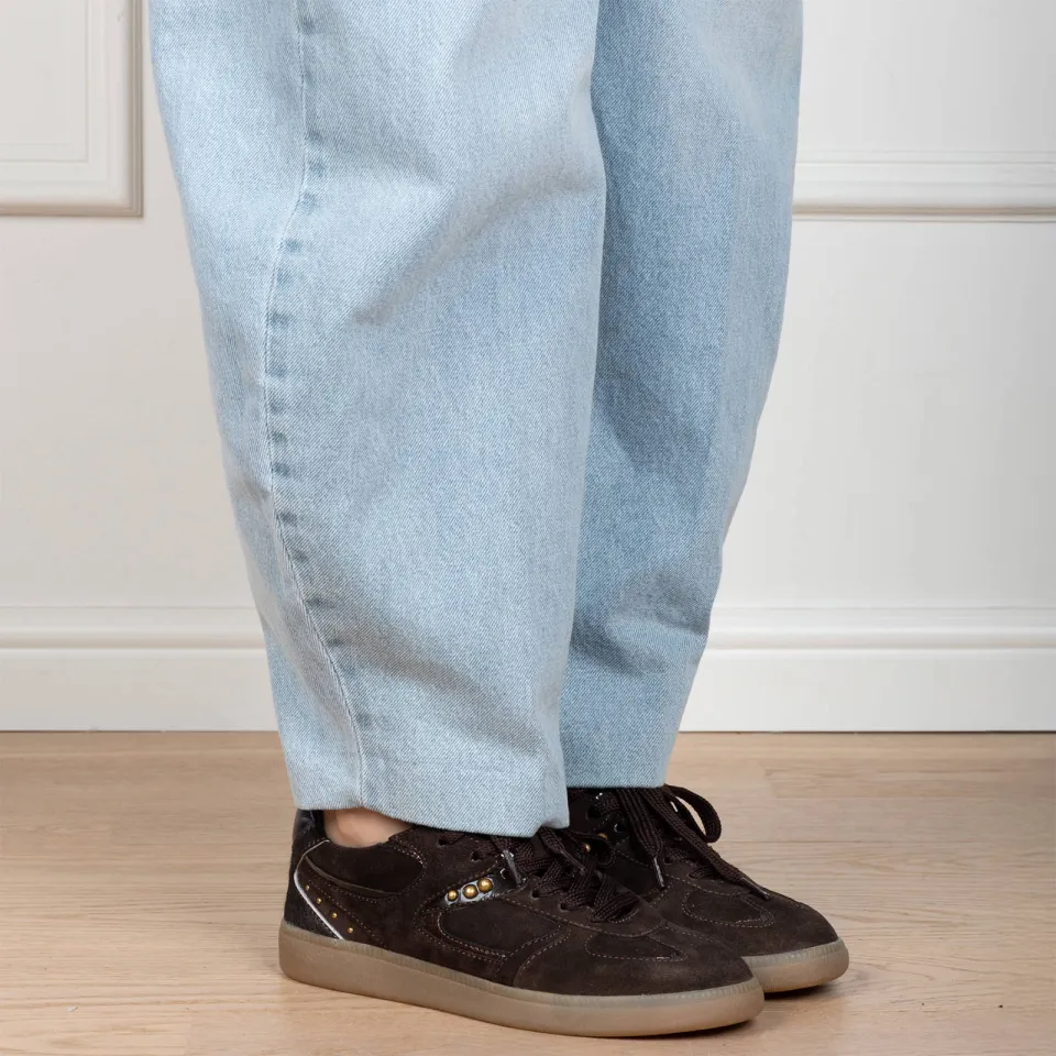 Poelman Skye leren sneakers met studs en print - bruin, foto 6