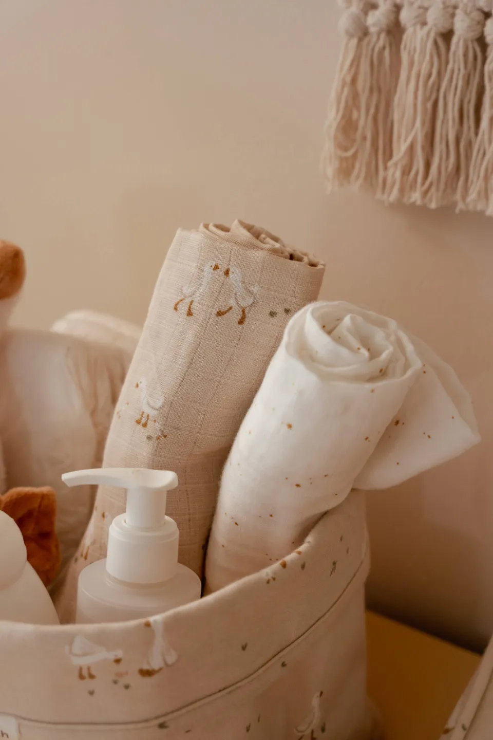 Little Dutch hydrofiele swaddle doek Little Goose beige, foto 4