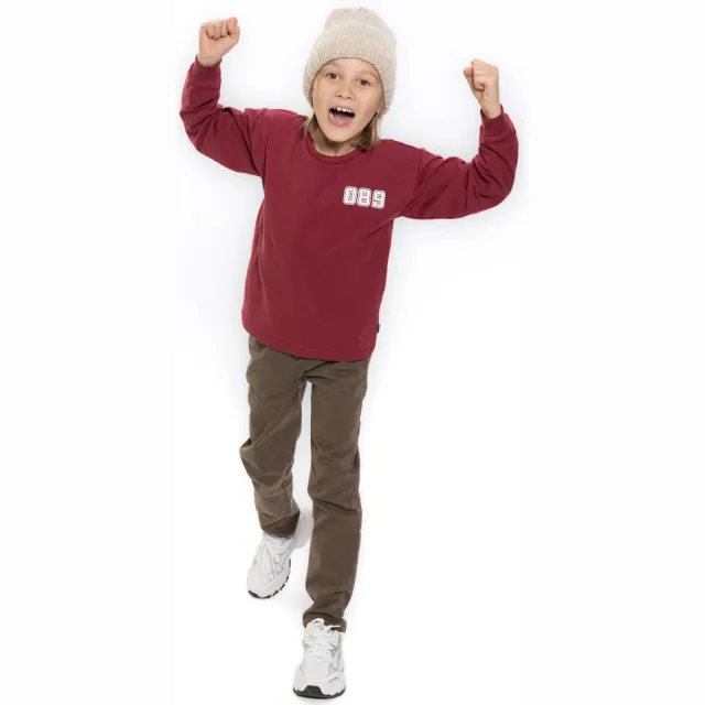 No Way Monday rechtvallende longsleeve met backprint rood