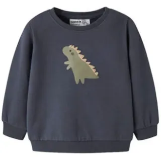 NAME IT BABY rechtvallende sweater met print - donkerblauw Printopdruk Diep donkerblauw