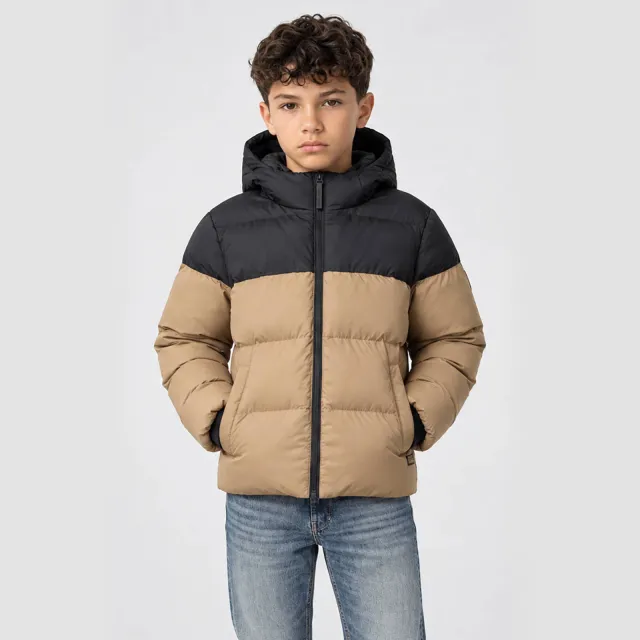 Cars pufferjas taupe/zwart