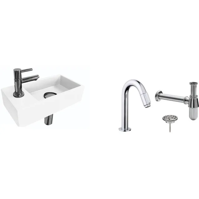 Ink FonteinPack Ink Versus Links Glans Wit Chroom (Keuze uit 20 kranen)