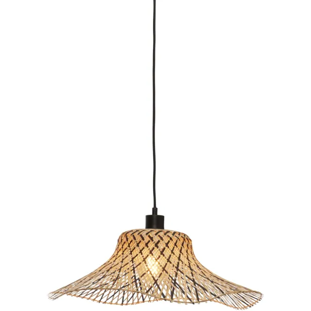 Good&Mojo Hanglamp 'Ibiza' Bamboe, 50cm, kleur Naturel/Zwart