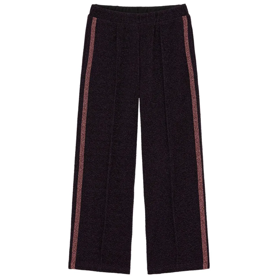WE Fashion loose fit casual broek met glitters paars, foto 2