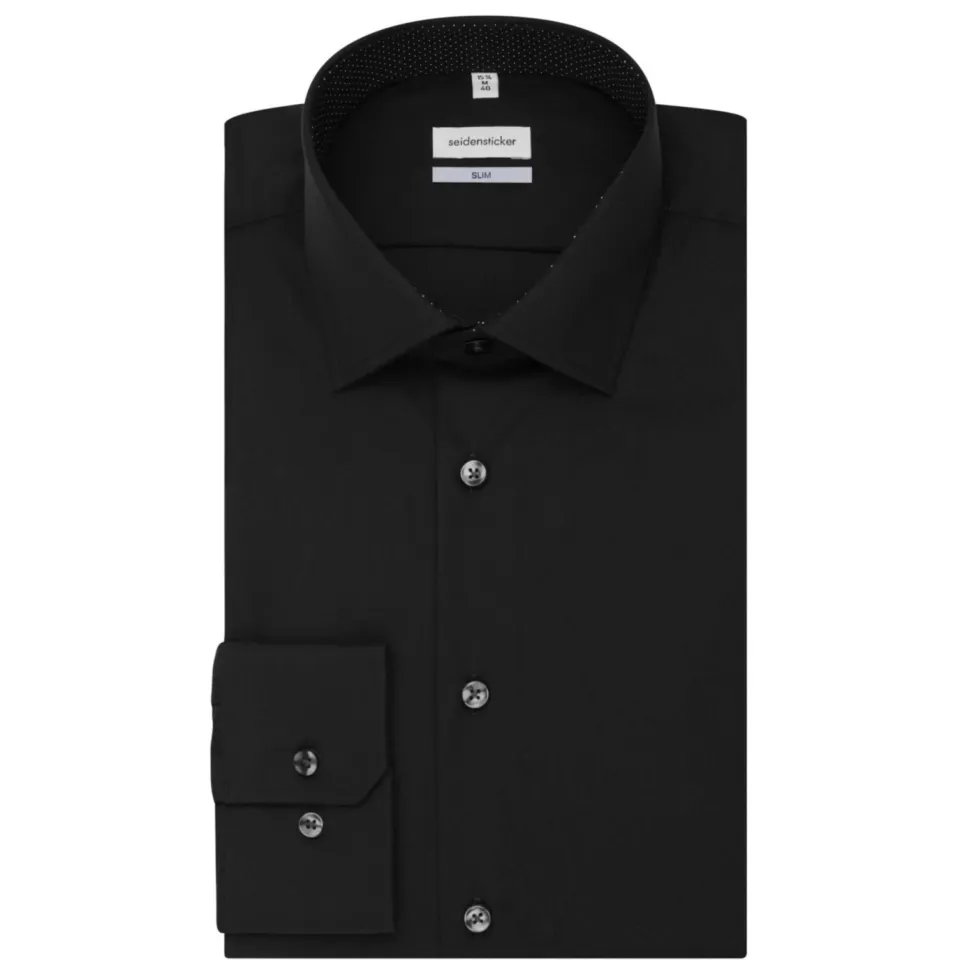 Seidensticker slim fit overhemd zwart, foto 3