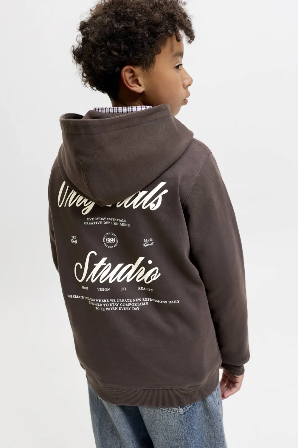 Jack & Jones JUNIOR hoodie met backprint - donkerbruin, foto 5