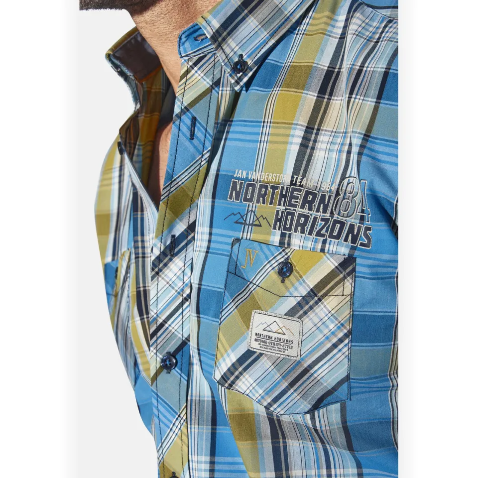 Jan Vanderstorm casual overhemd JORHEIM Plus blauw, foto 7